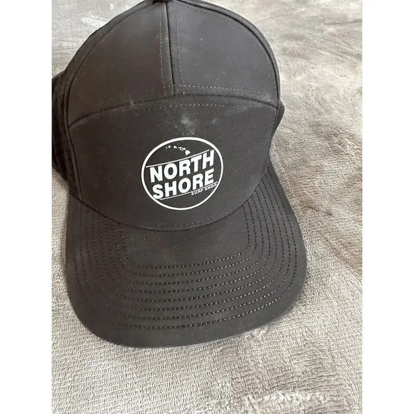 North Shore Surf Shop Trucker Snap Back Hat Cap Mesh Solid Black Hawaii Islands - Picture 6 of 6